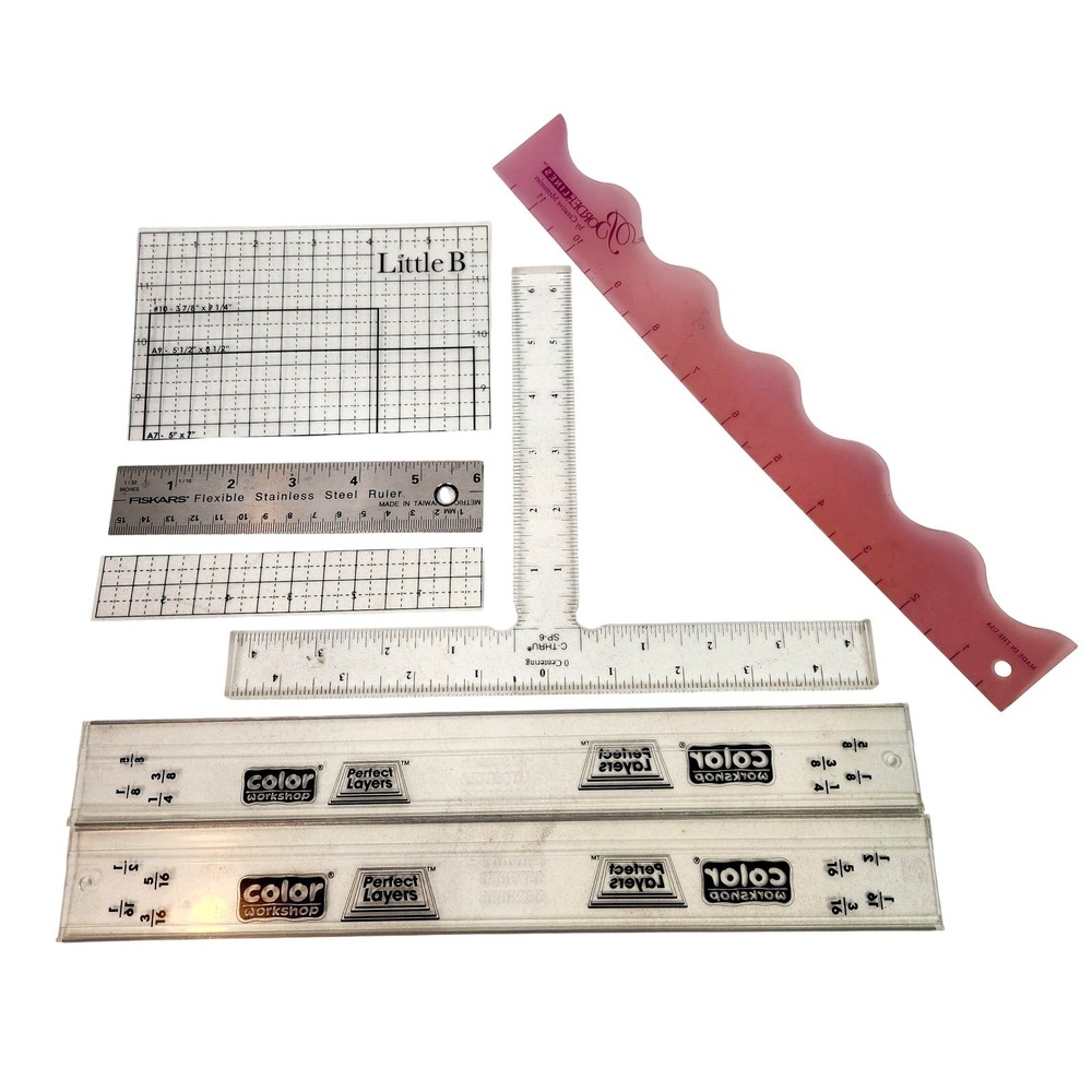 Lot Scrapbook Rulers Creative Memories Fiskars‎ C-Thru Little B Color Workshop